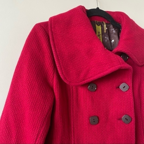 Soia & Kyo-Lipstick Red Ribbed Wool Blend Jacket - Picture 6 of 16